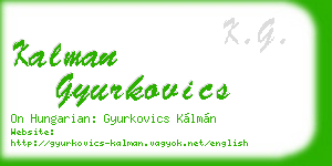 kalman gyurkovics business card